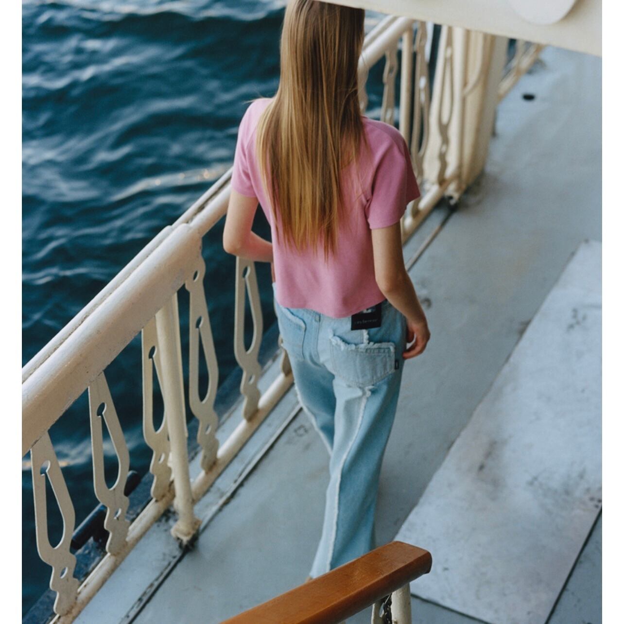 CITY BREEZE] CUTTING COLOR WIDE DENIM PANTS_LIGHT BLUE 正規