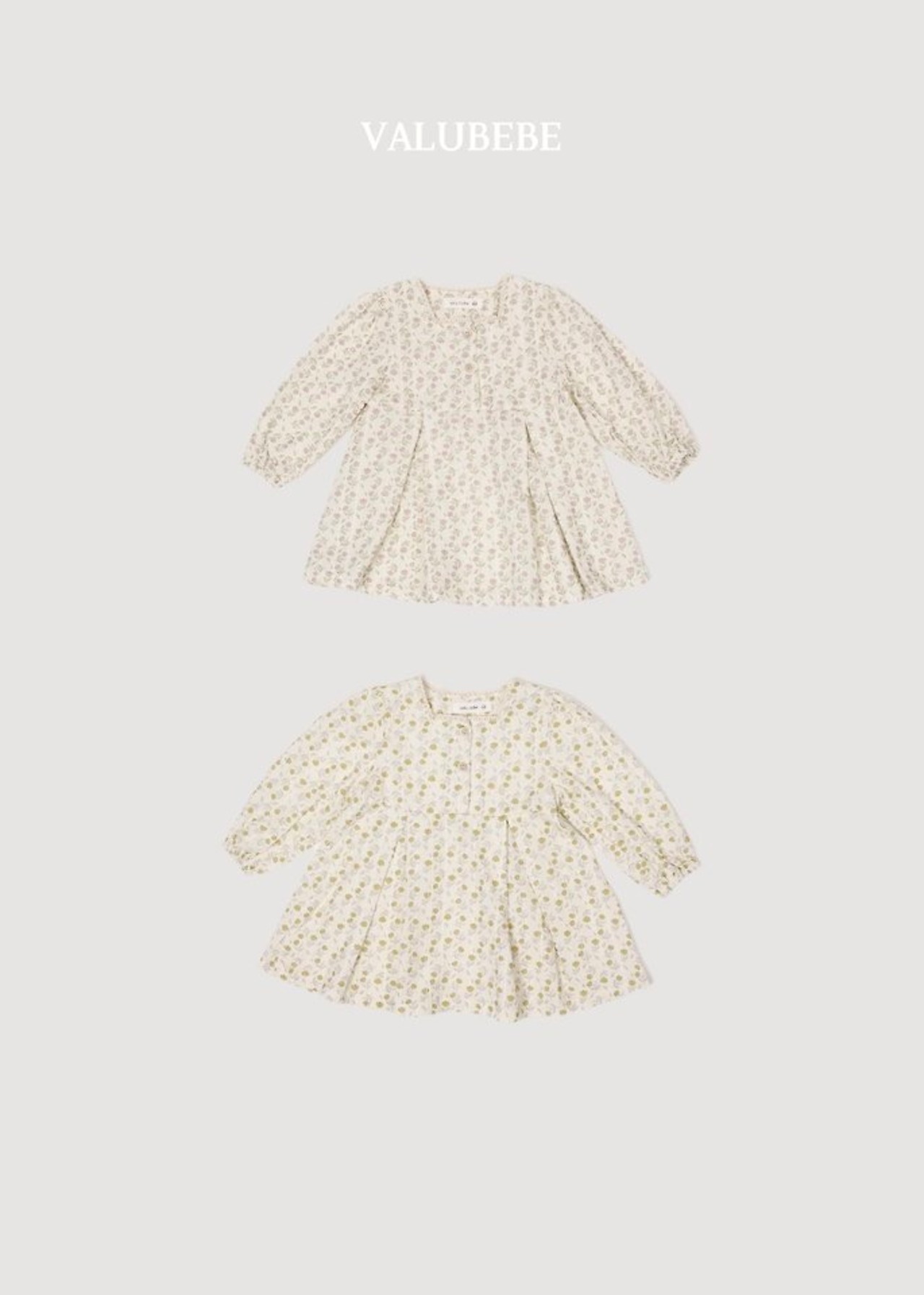韓国子供服 / 26Autumn / 〖取寄〗valubebe / コチェンスクエアワンピース / ベビー服 / キッズ服 *6M~S*