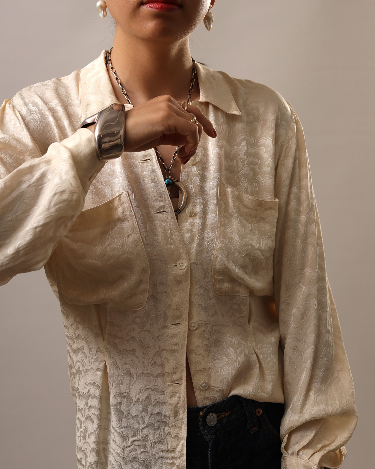 1980's Christian Dior / Jacquard Blouse