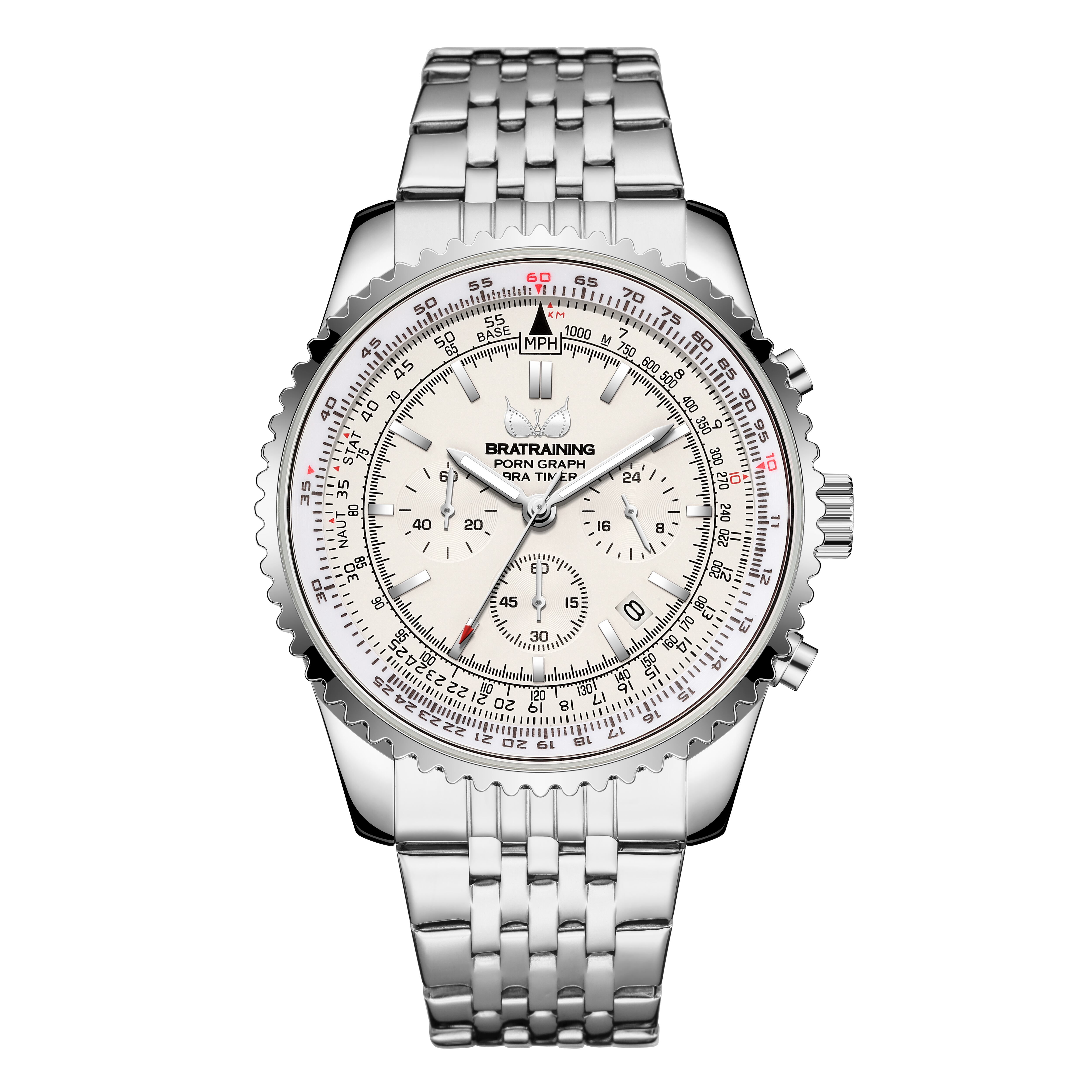 【BRATRAINING】CHRONOGRAPH WATCH METAL SILVER ORIGINAL BRATRAINING メンズ腕時計メンズ ウォッチ 日本製ムーブメント 男性用腕時計