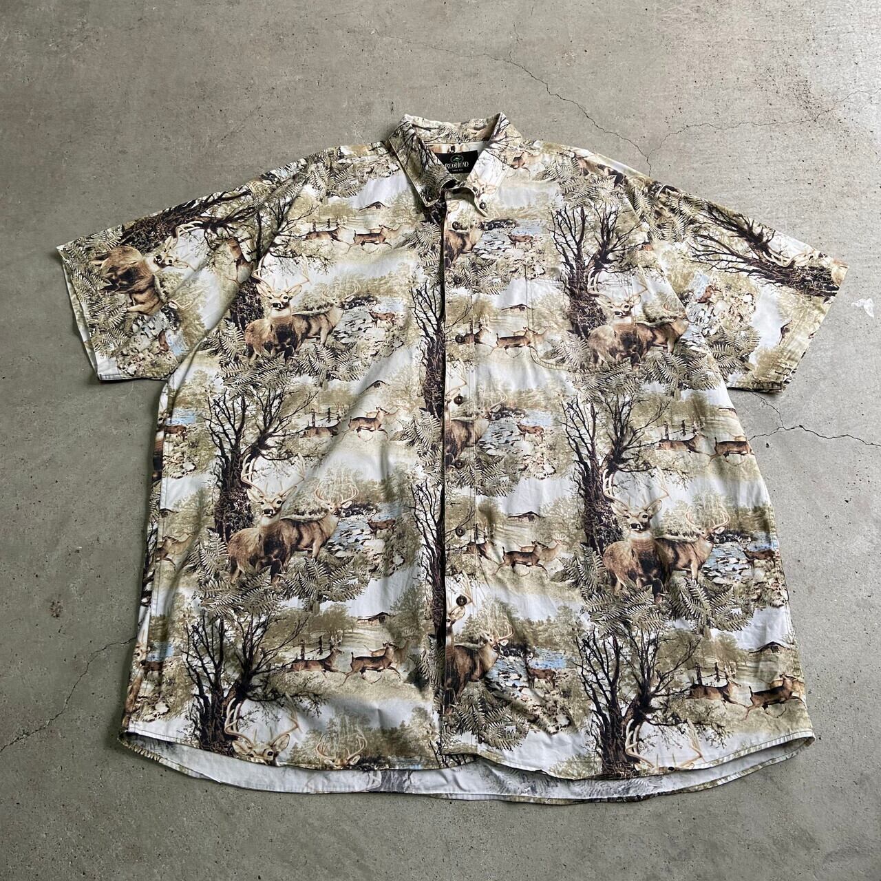 COVERT コーベルト カジュアルシャツ レディース 【古着】【中古】 ビッグサイズ REDHEAD 鹿 ジャングル コットン 総柄 ボタンダウン