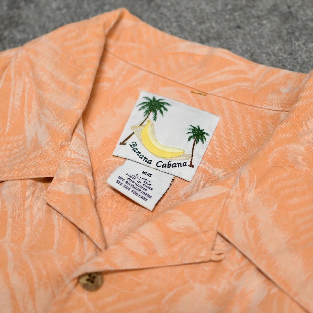 jacquard weave design aloha shirt salmon pink