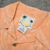 jacquard weave design aloha shirt salmon pink