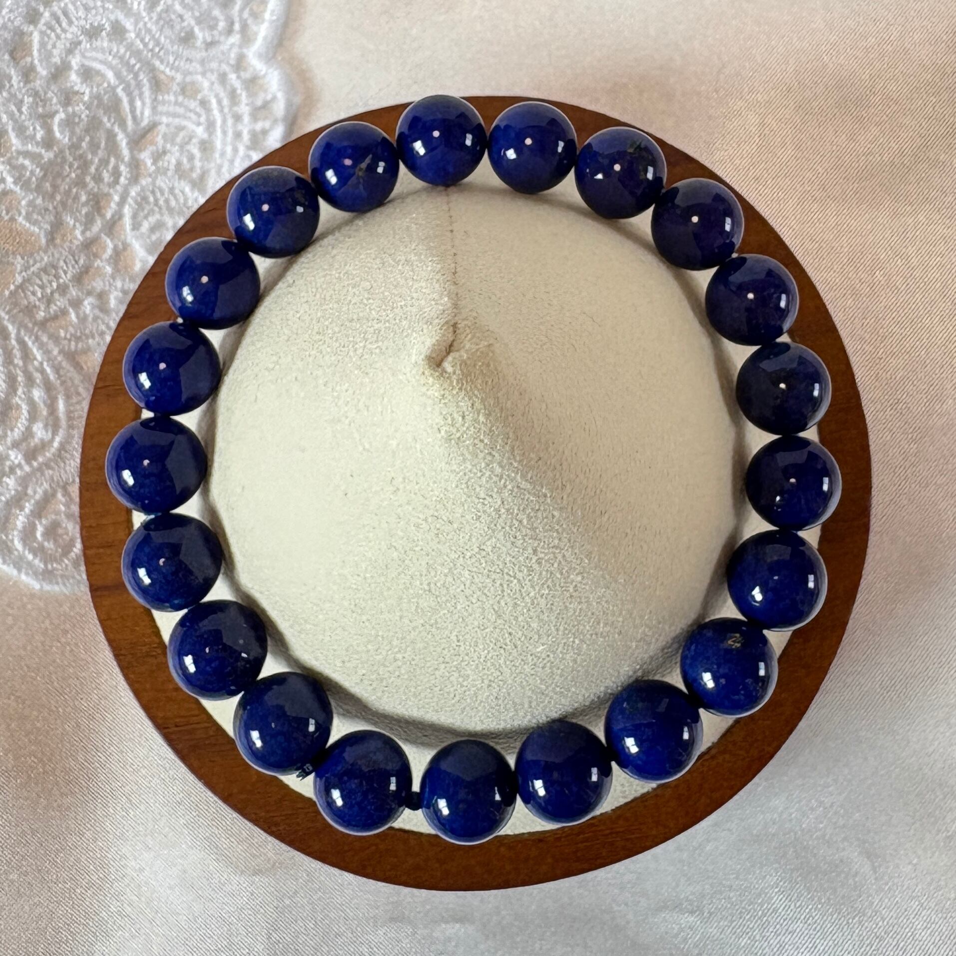 最高品質品 ラピスラズリ アフガニスタン産 9㎜珠 内周16㎝(一点もの)天然 本物 無着色 無加工 無処理