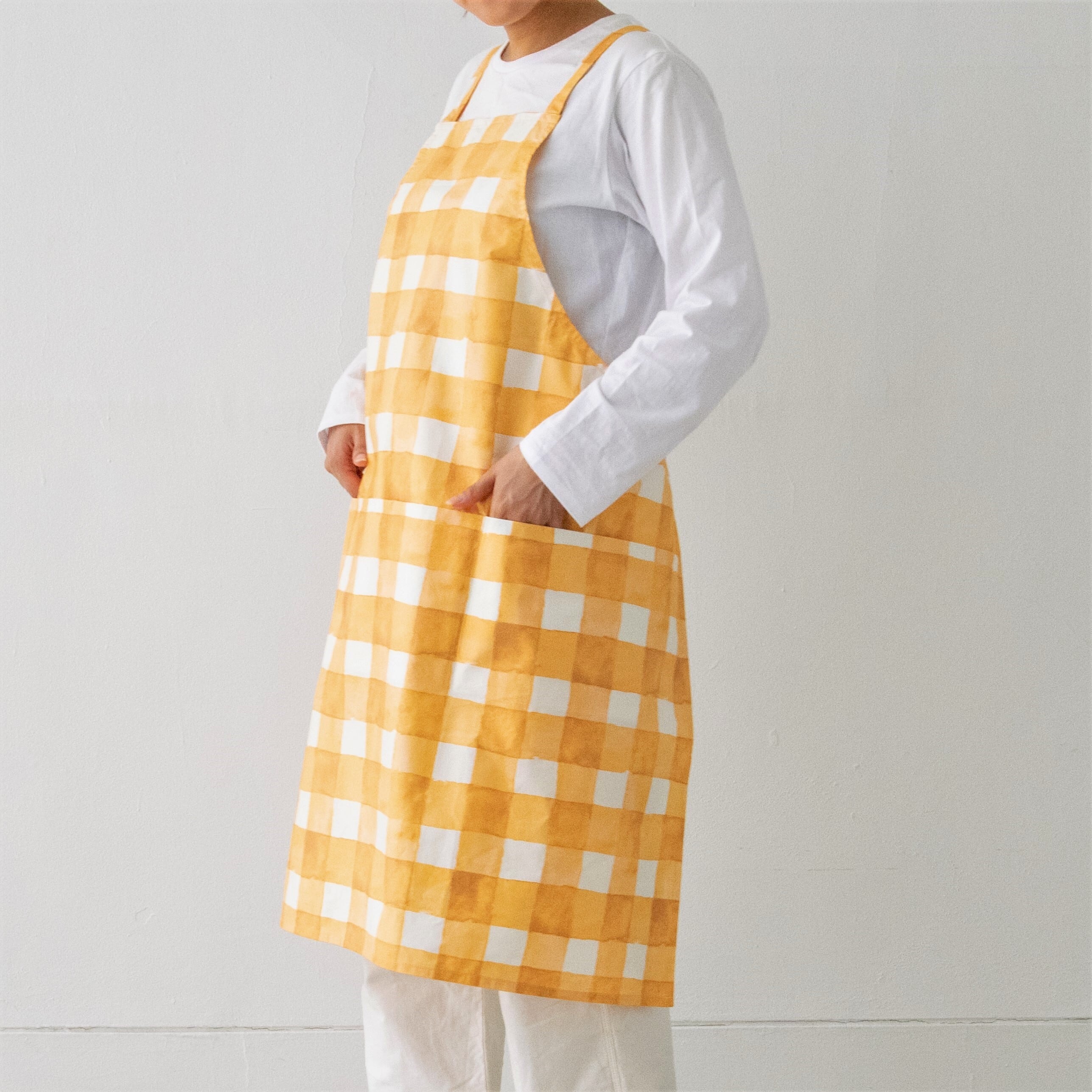 バッククロスチムニーエプロン CC　チェックチェック　イエロー / backcrosschimneyapron CC CHECK CHECK yellow