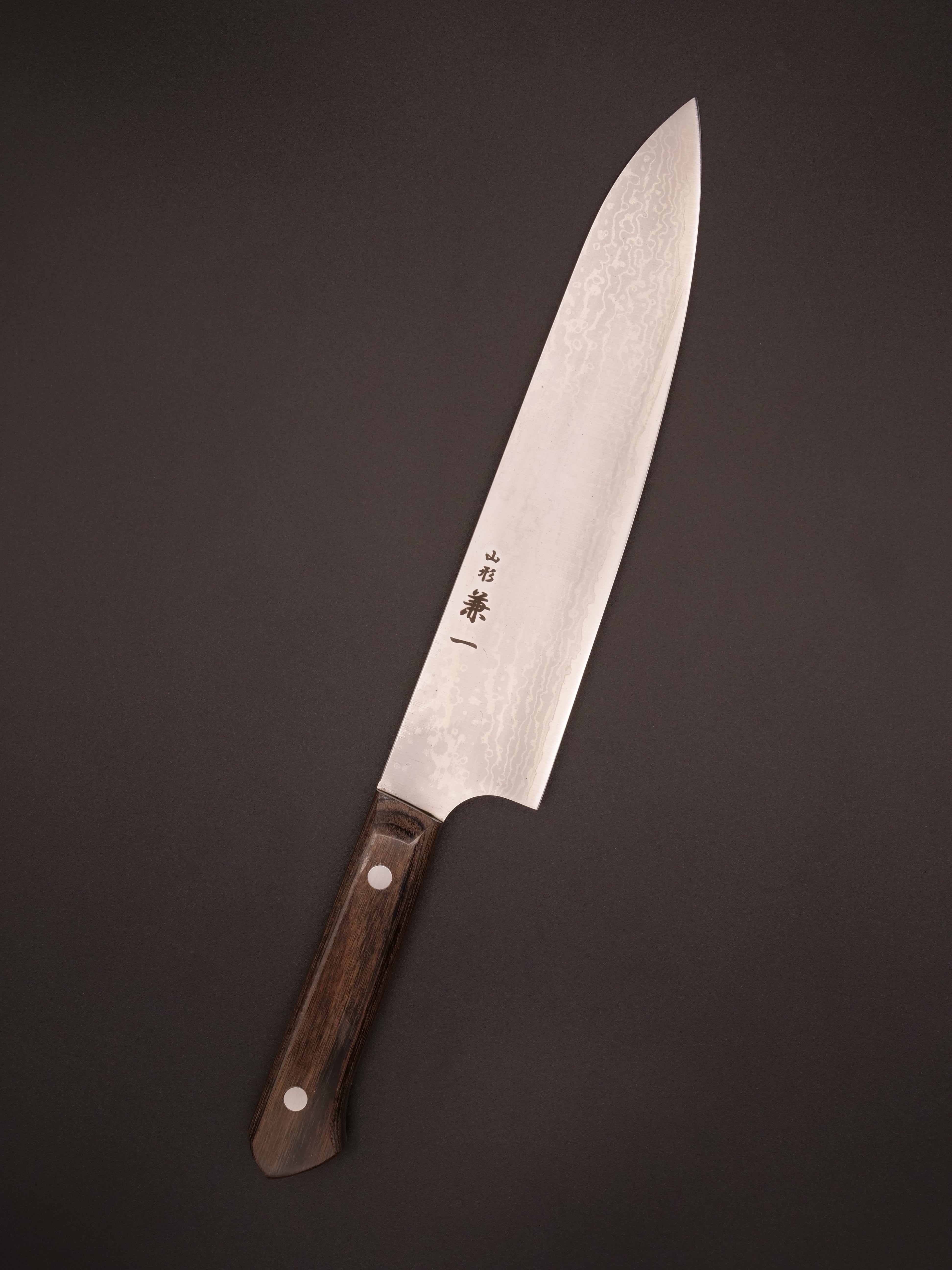 VG10 ダマスカス牛刀210㎜ 茶強化木柄