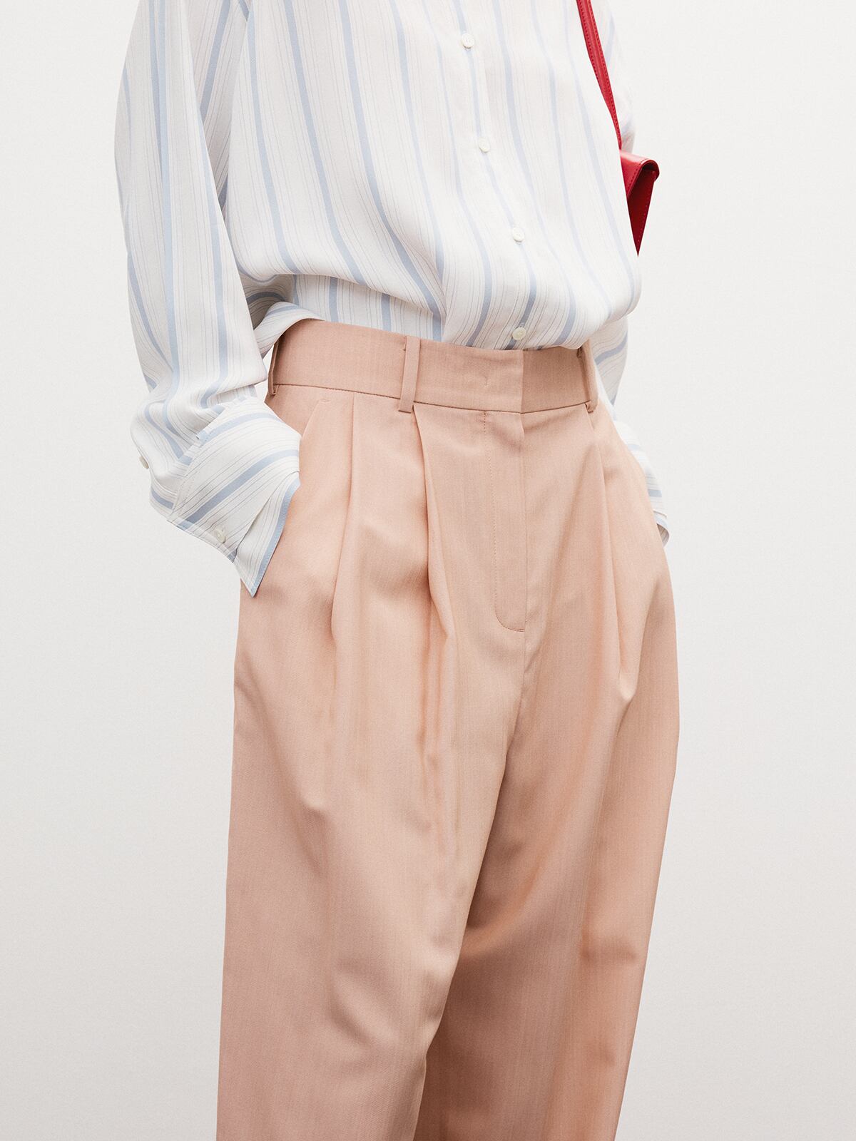 【韓国人気★RECTO】PLEATED WIDE PANTS ピーチ RECTO][WOMEN] DOUBLE PLEATED WIDE PANTS (PEACH) 正規品 韓国