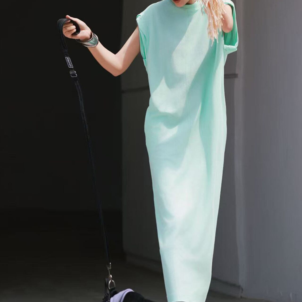 ノースリーブカットソーワンピース m0113