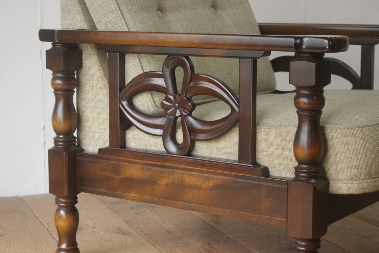 飛騨産業 キツツキ 1Pソファ 1人掛け 樺材 ファブリック スプリング 2