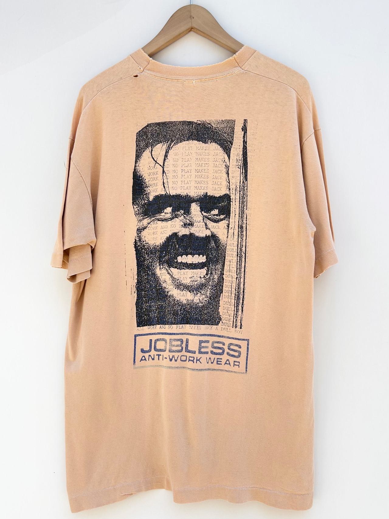 〜90s JOBLESS ANTI-WORK WEAR "SHINNING" Tee MADE IN USA Size L