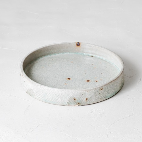 ［池田 大介］三島  ヘリンボーンヒビ粉引6寸銅鑼鉢