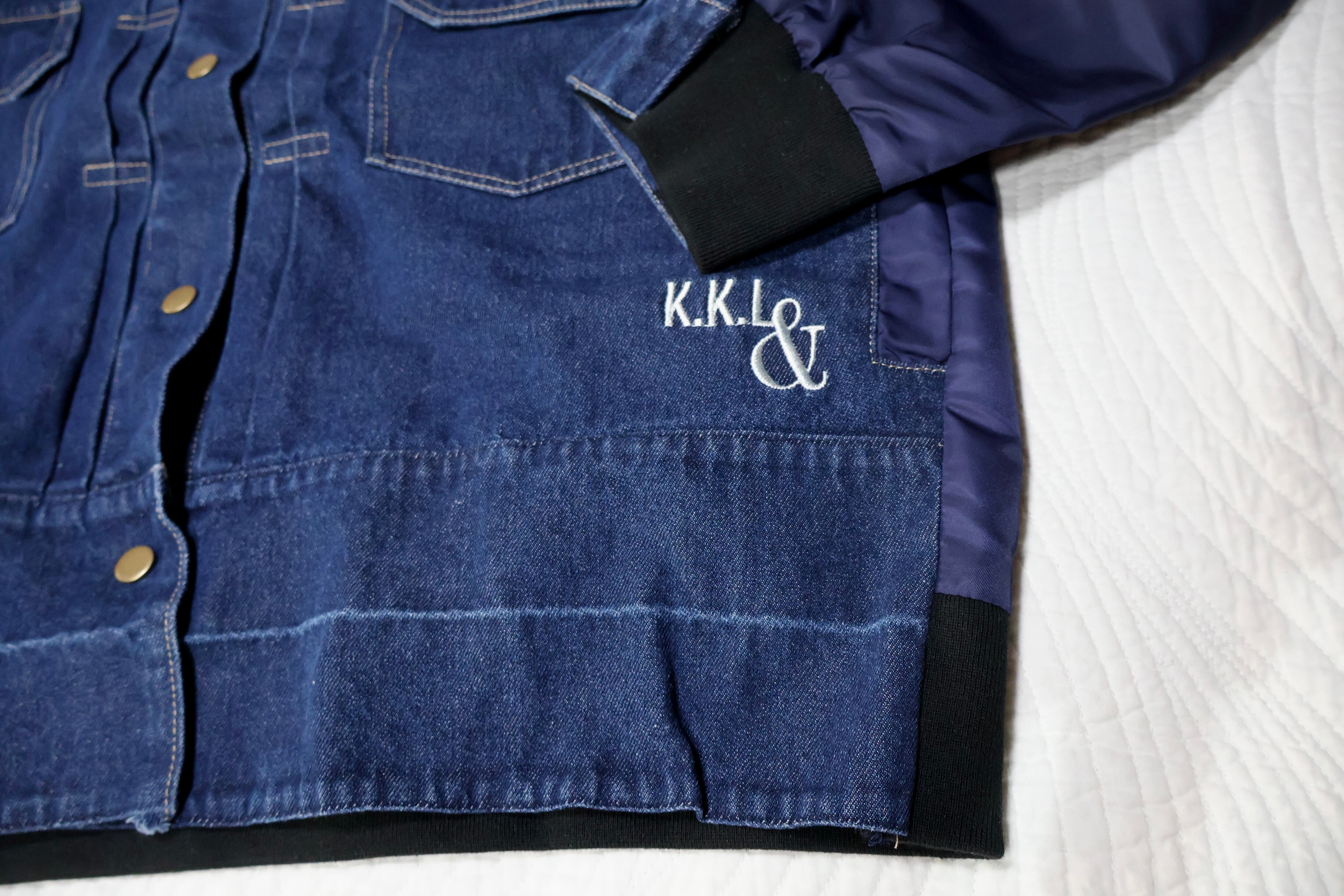 デニム×ナイロンリメイクノーカラージャケット【12506-287-20】2025AW