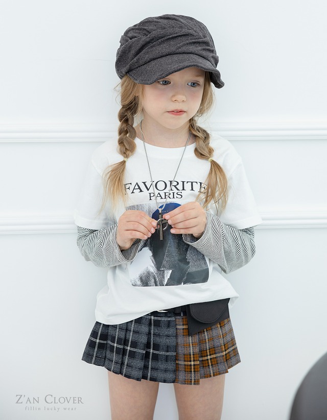 【予約】ZC  13. レトロプリーツsk 26 Autumn 女の子　小学生　韓国子供服　海外ファッション　Z'an　CLOVER　韓国ブランド　韓国ファッション　子供服