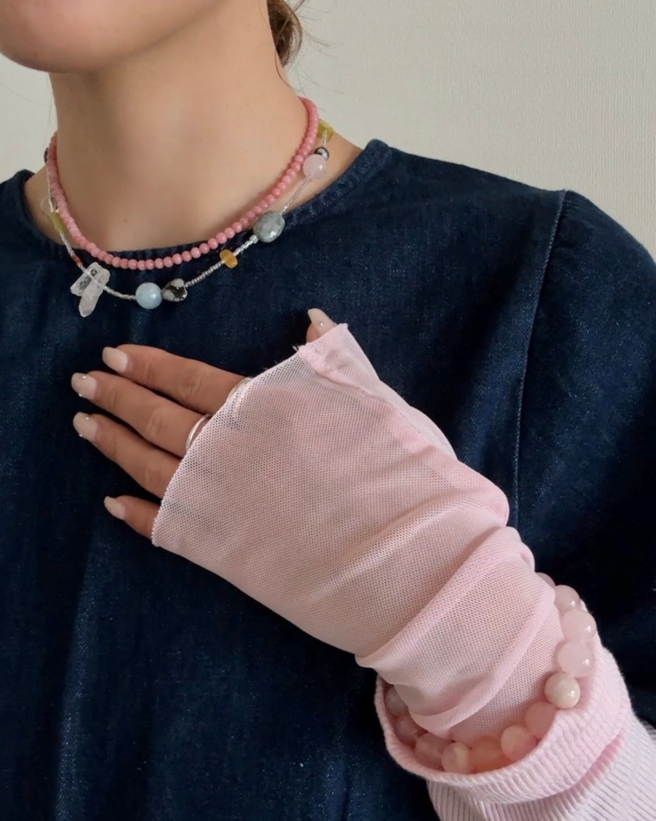 Dyed Jade Choker Necklace［BZN39-PK］