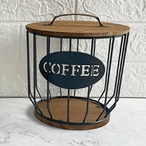 クラフトデザイン 鉄製 木製 コーヒーカプセル 収納バスケット 家庭用 小物収納 リビングルーム キッチン 玄関 バスルーム インテリア おしゃれ 蓋付き レトロ モダン 北欧