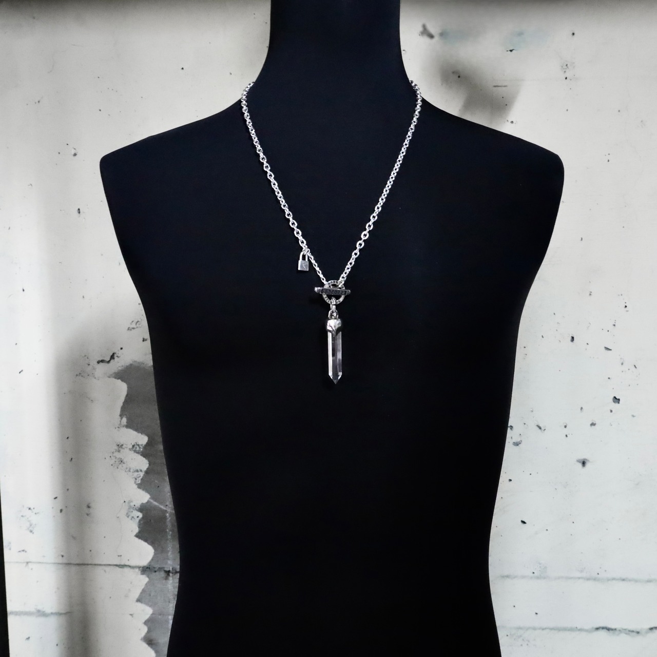 One off QUARTZ T-BAR CHAIN NECKLACE/ 限定商品 クオーツ Tバーチェーンネックレス