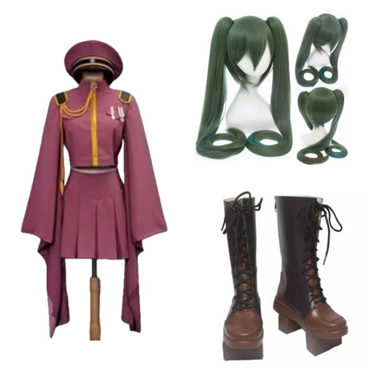 K2527 VOCALOID ボーカロイド 初音ミク 千本桜 風 衣装+ウイッグ+靴 cosplay コスチューム ハロウィン イベント