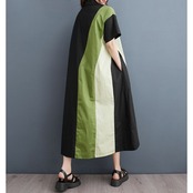 パネル切り替えデザイン シャツワンピース  30052