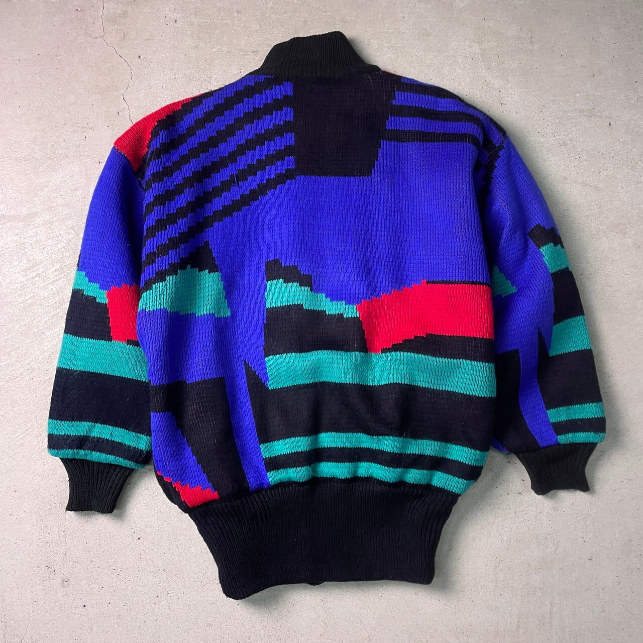 80年代〜 WINTERSET 総柄ニットジャケット ブルゾン レディースL 