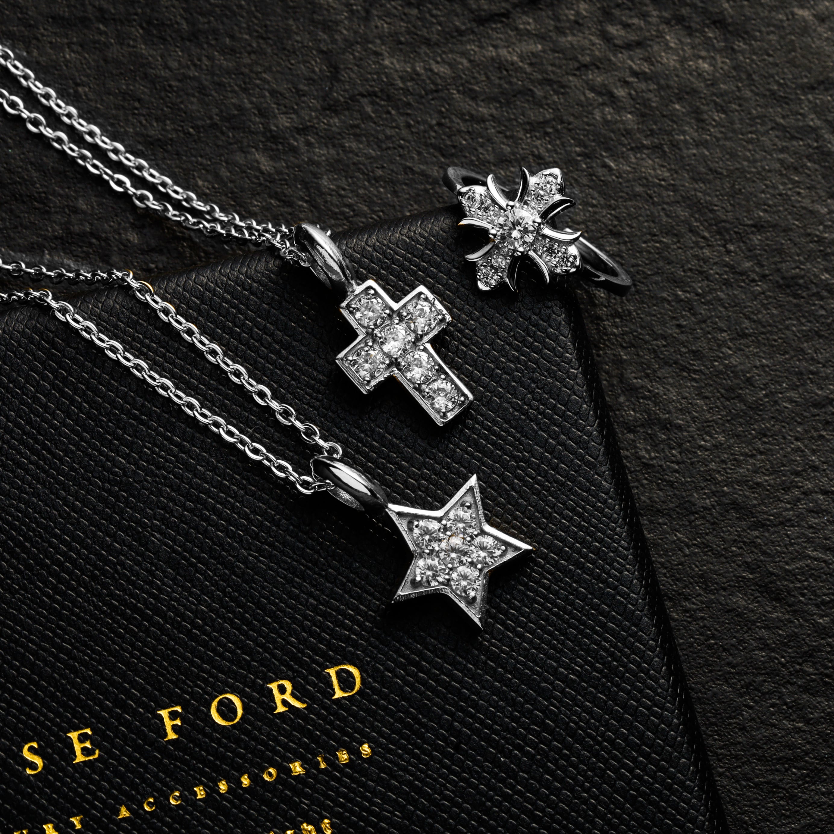 316L zirconia cross necklace #N47 | loseford 316L zirconia cross necklace #N47 | loseford