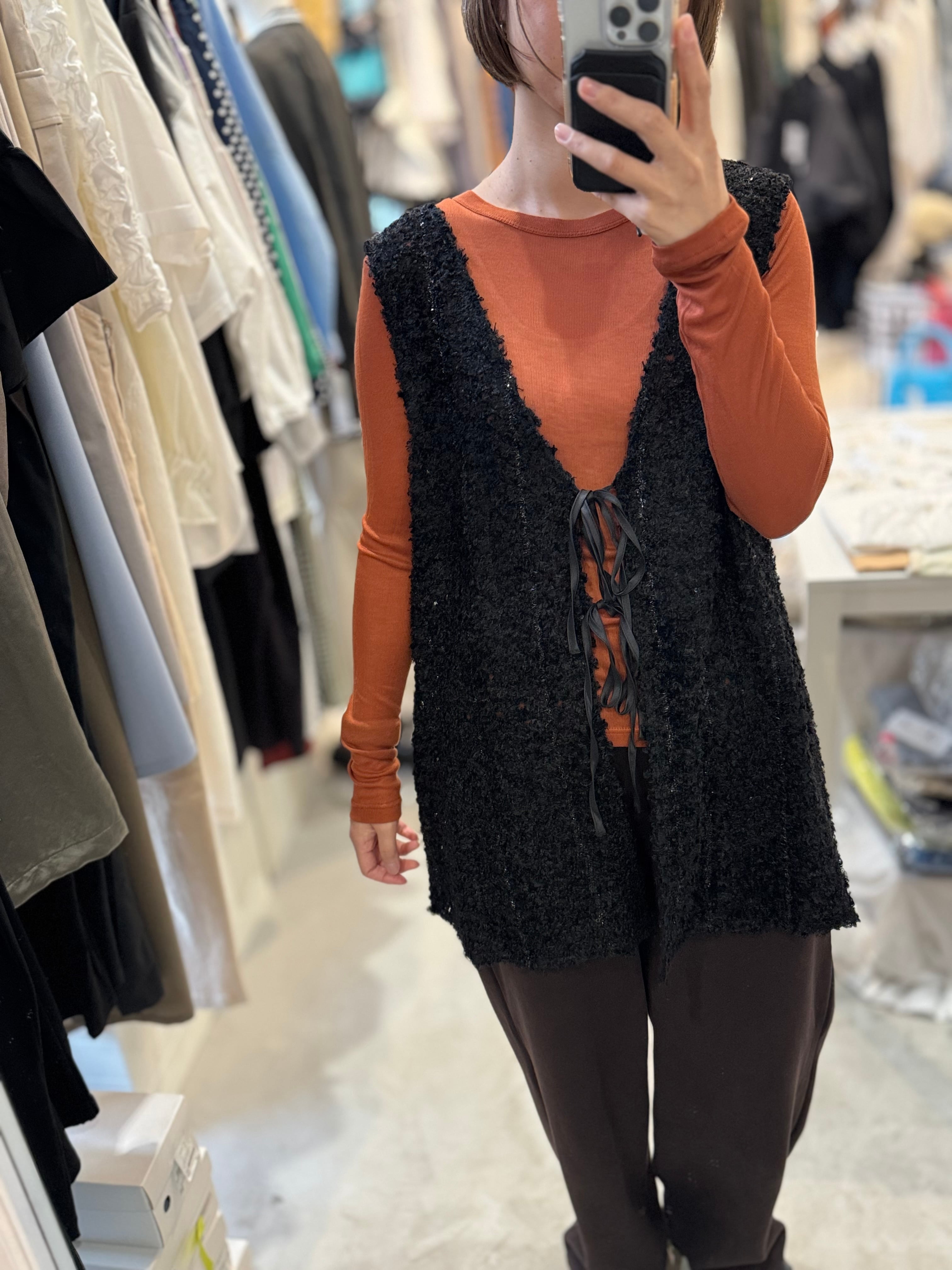 【SELECT】リング刺繍レース2wayベスト 15-0707