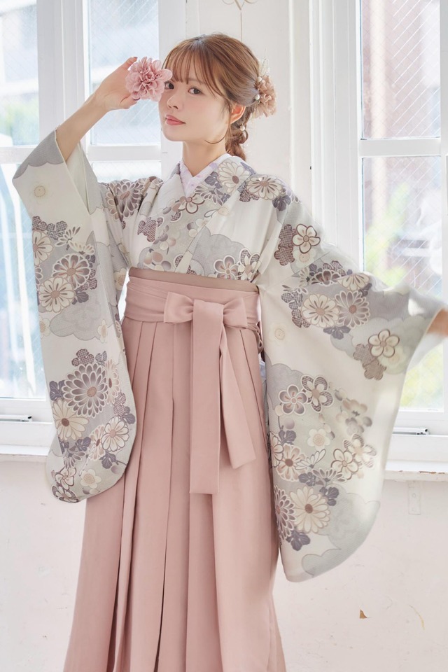 【袴4点set】古典淡色小花ちらしA1MPK