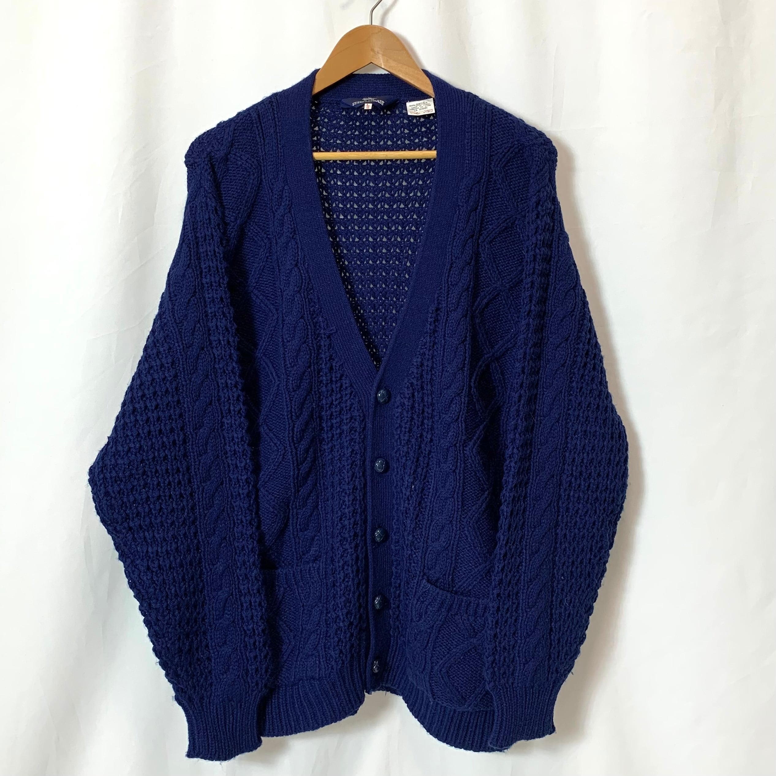 vintage old 90s acrylic cable knit cardigan STEEP LECHASE アクリル