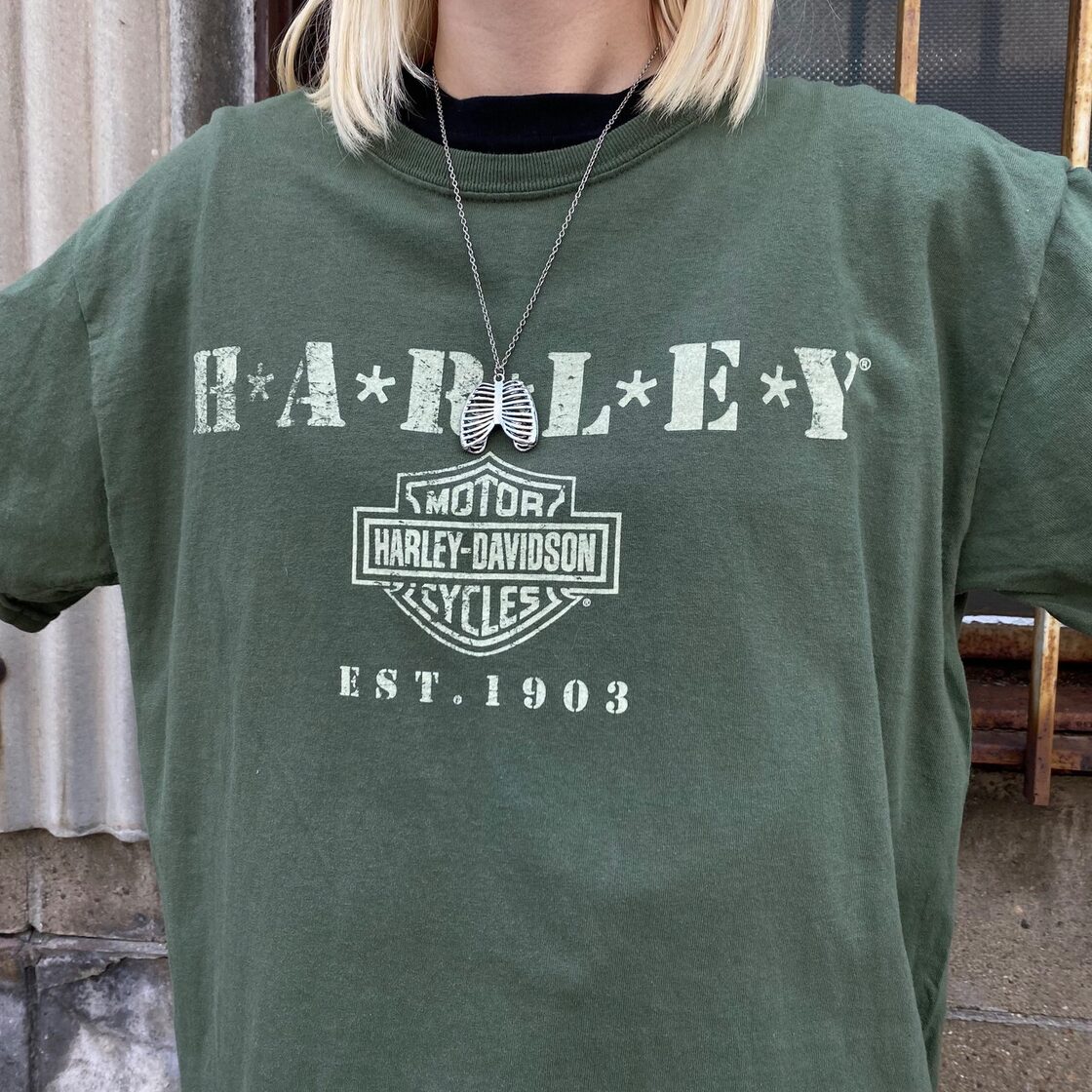 Harley-Davidson ハーレーダビッドソン イーグル 両面プリントTシャツ 