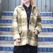 70's USA VINTAGE Pioneer Wear CHECK PATTERNED WOOL BOA JACKET/70年代アメリカ古着チェック柄ウールボアジャケット