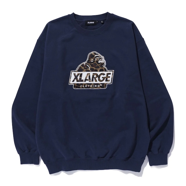 【XLARGE】SLANTED OG CREWNECK SWEATSHIRT / NAVY【エクストララージ】