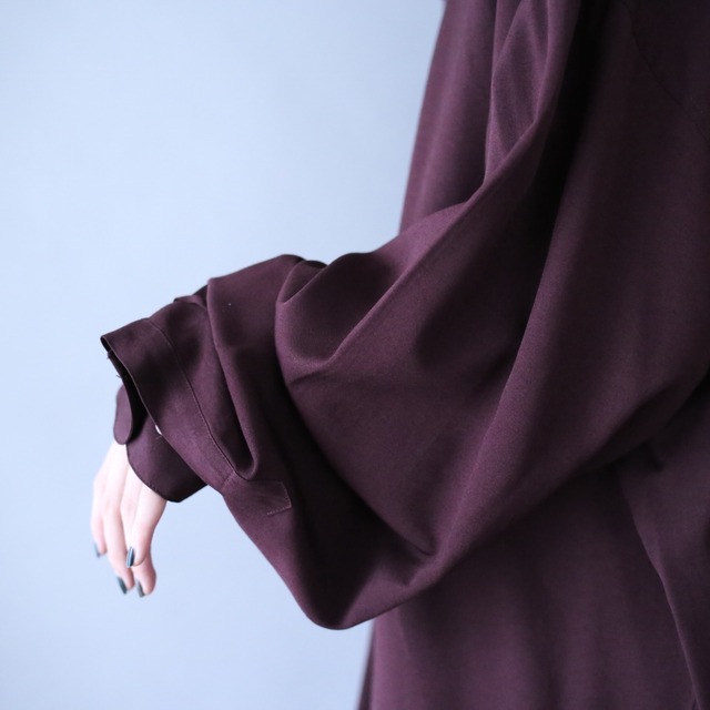 "刺繍" bordeaux one-tone design fry-front minimal shirt