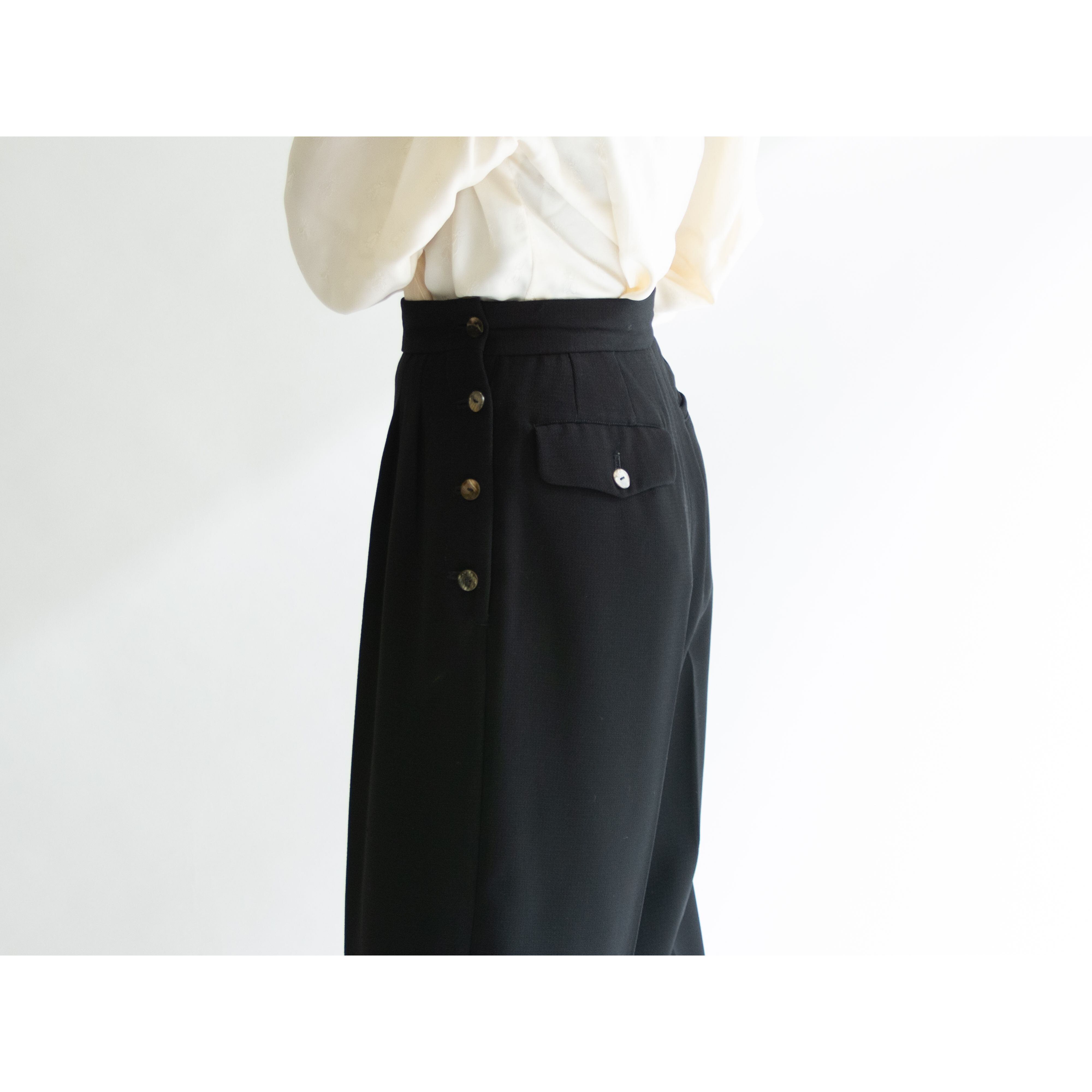 【tricot COMME des GARCONS】Made in Japan "AD1988" 100%Polyester Cropped Wide Pants(トリコ コムデギャルソン 日本製 ポリエステルクロップドワイドパンツ)