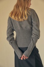 DU240741 V neck puff knit 【残り5点】