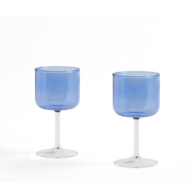 TINT WINEGLASS SET OF 2 Blue & Clear［ HAY ］