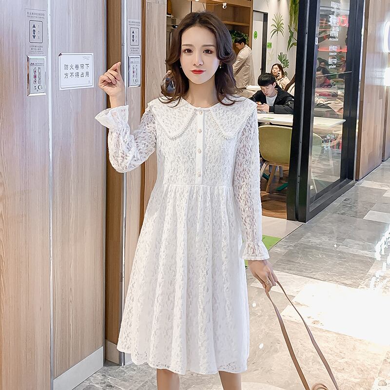 【新作】【送料無料】 8713＃2021春のマタニティドレス甘い服妊娠中の女性かわいい中空アウト妊娠 大人ガーリー スウィート キュート カジュアル スプリング 春物 AL expec454181031199