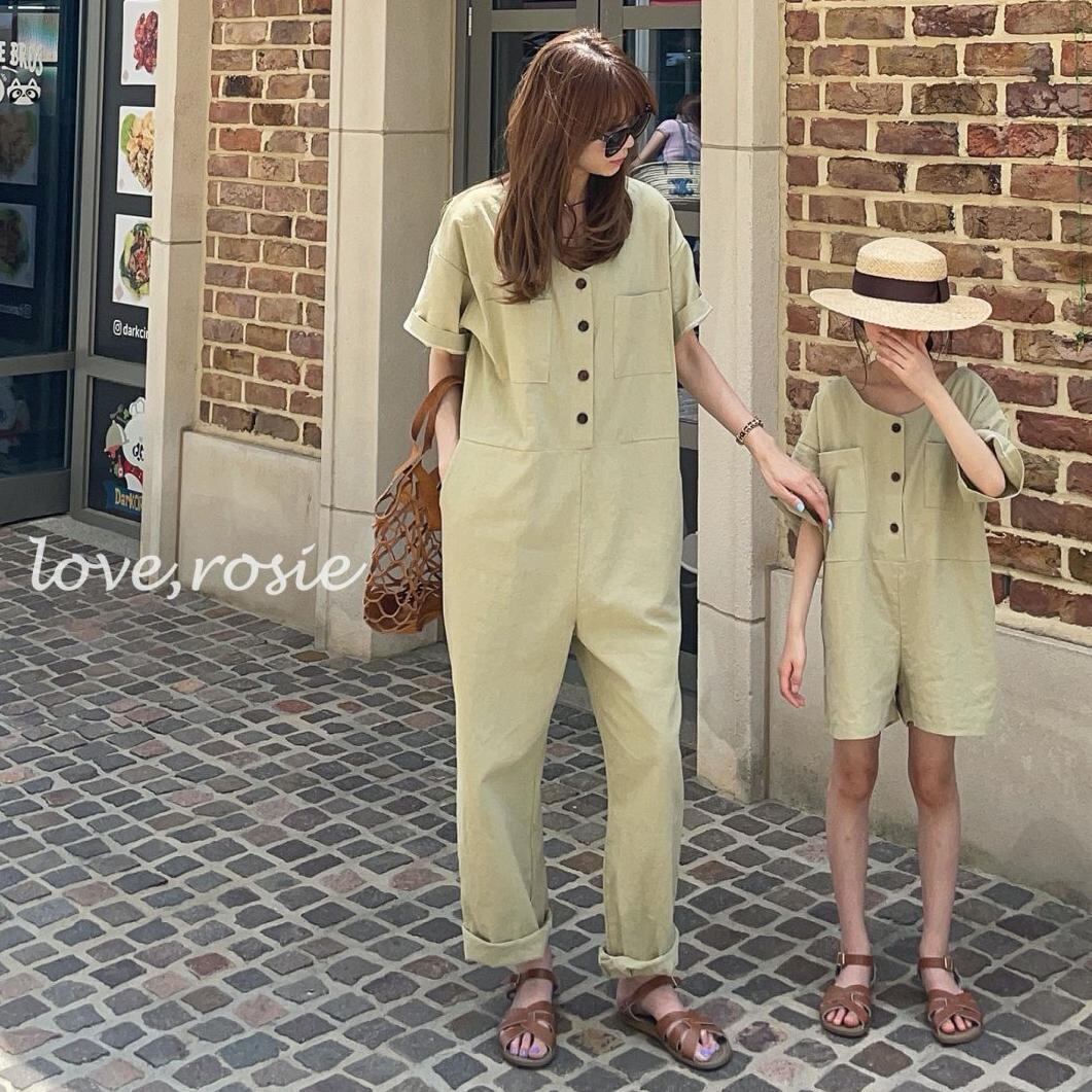 «sold out»«ママサイズ»«love rosie» リネンオーバーオール