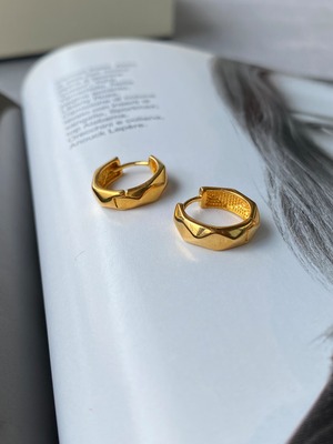 18KGF Design hoop One touch Pierce ◇ PG25002