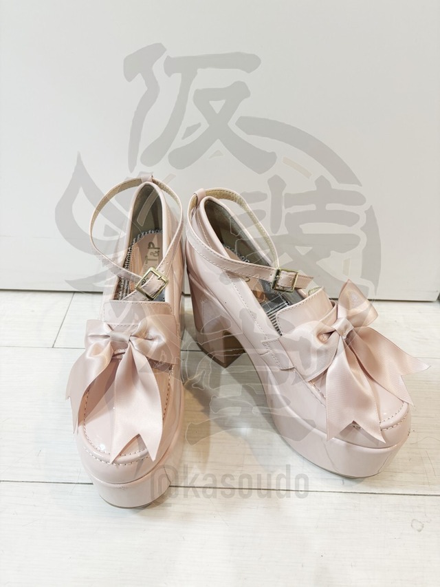 オリジナル　リボンパンプス　ピンク