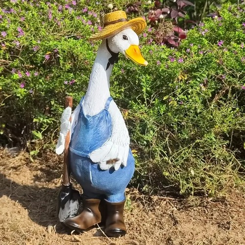 置物 北欧 アヒル ダック 2点セット 樹脂 ガーデニング 飾り物 庭 ガーデン おしゃれ オーナメント カントリー雑貨 インテリア 装飾品 可愛い オス メス
