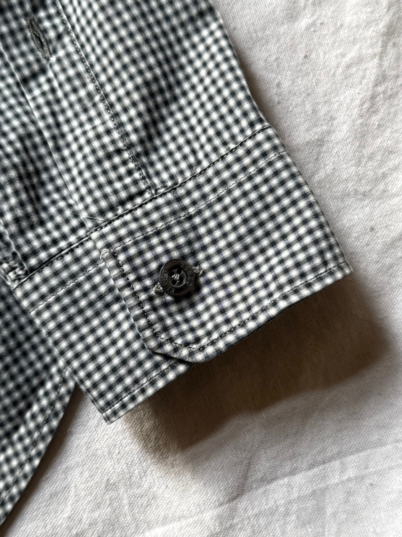 “KENZO” Micro check patchwork shirt