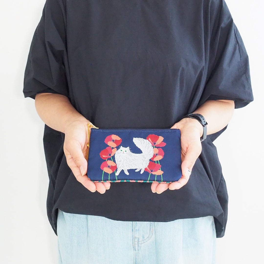 姫ちゃん　西陣織特注ポーチ他全4点 楽天市場】京都 西陣織 フラットポーチ 日本製 20060 andèotte