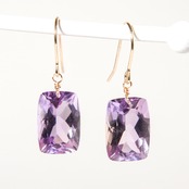 【ピンクアメシスト】コンケープ 14kgfピアス・イヤリング