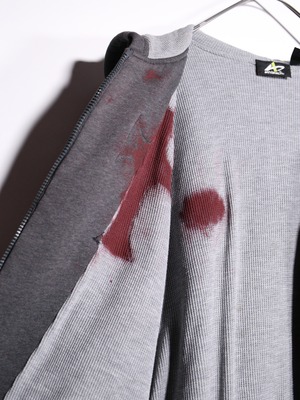 REMAKE /  blood cross design zip-up foodie