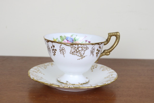 ロイヤルクラウンダービー　バイン　カップ　デュオ　Royal Crown Derby　VINE　葡萄　イギリス　ヴィンテージ　に437