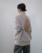 i’m here - Train Ticket Jacquard Turtle Knit ：Beige｜1968トレインチケット／ジャカード／アシンメトリー