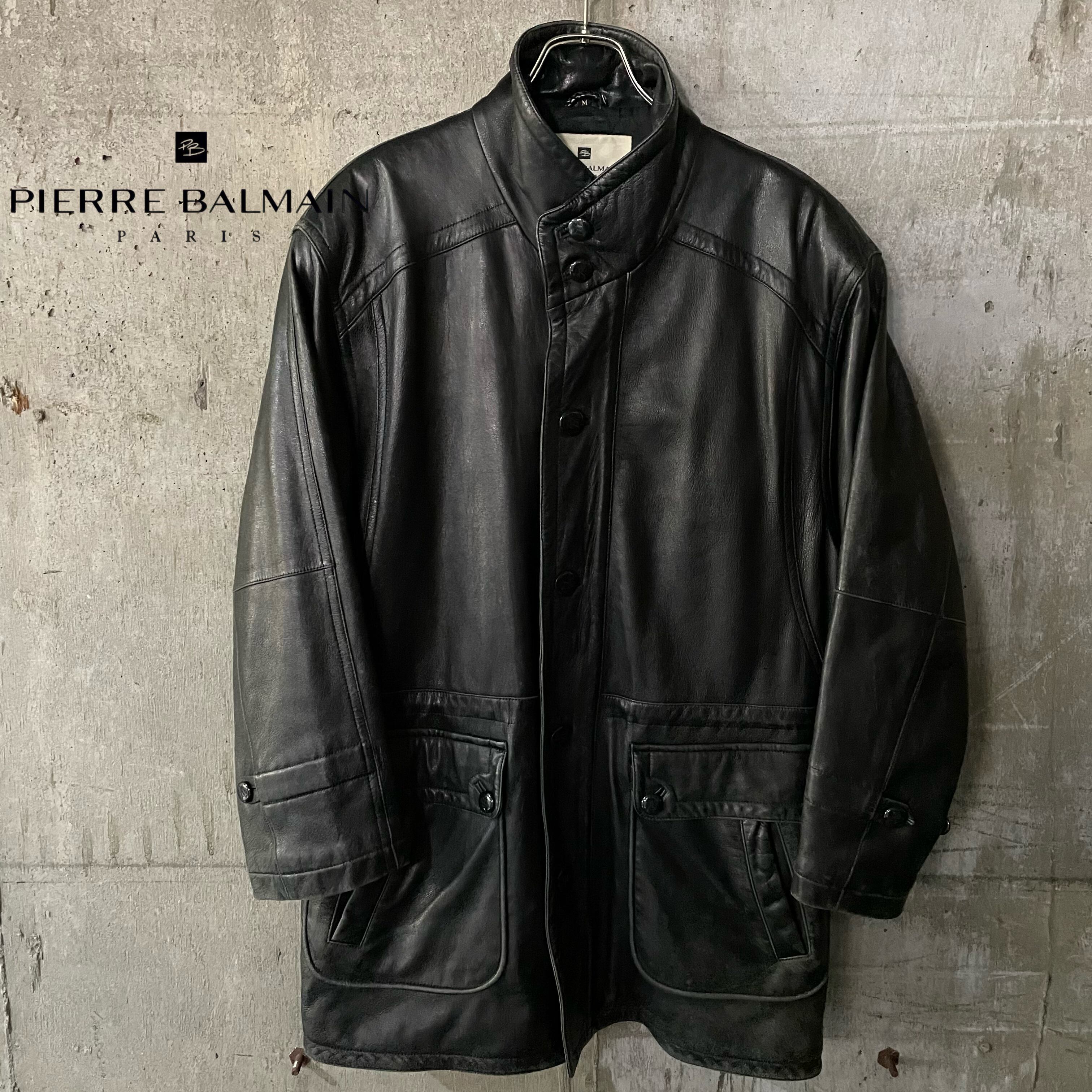 ★高級ラムレザー★PIERRE BALMAIN レザージャケット Lサイズ 激渋】ピエールバルマン レザージャケット ラムレザー 最高級 メンズ L
