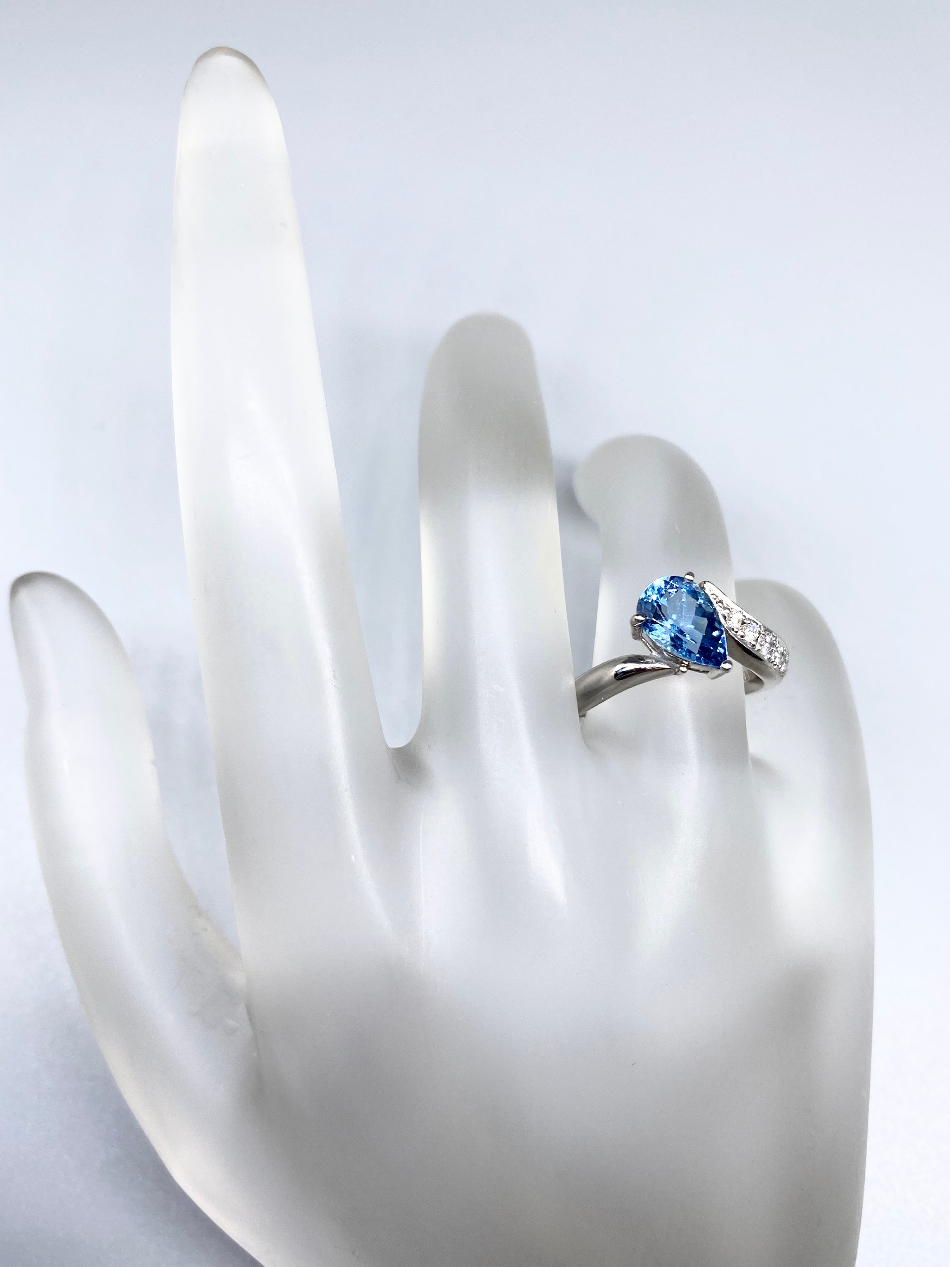 サンタマリア アクアマリン 1.19/ダイヤ 計0.08 Pt900 リング