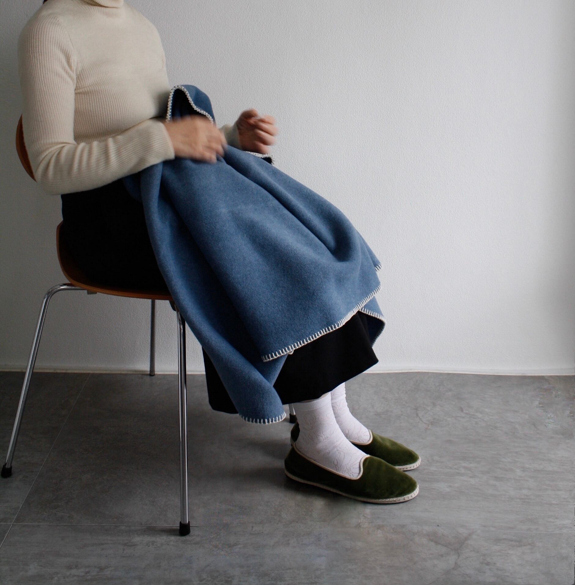 England TWEEDMILL fleece blanket : Denim / イギリス ツイードミル