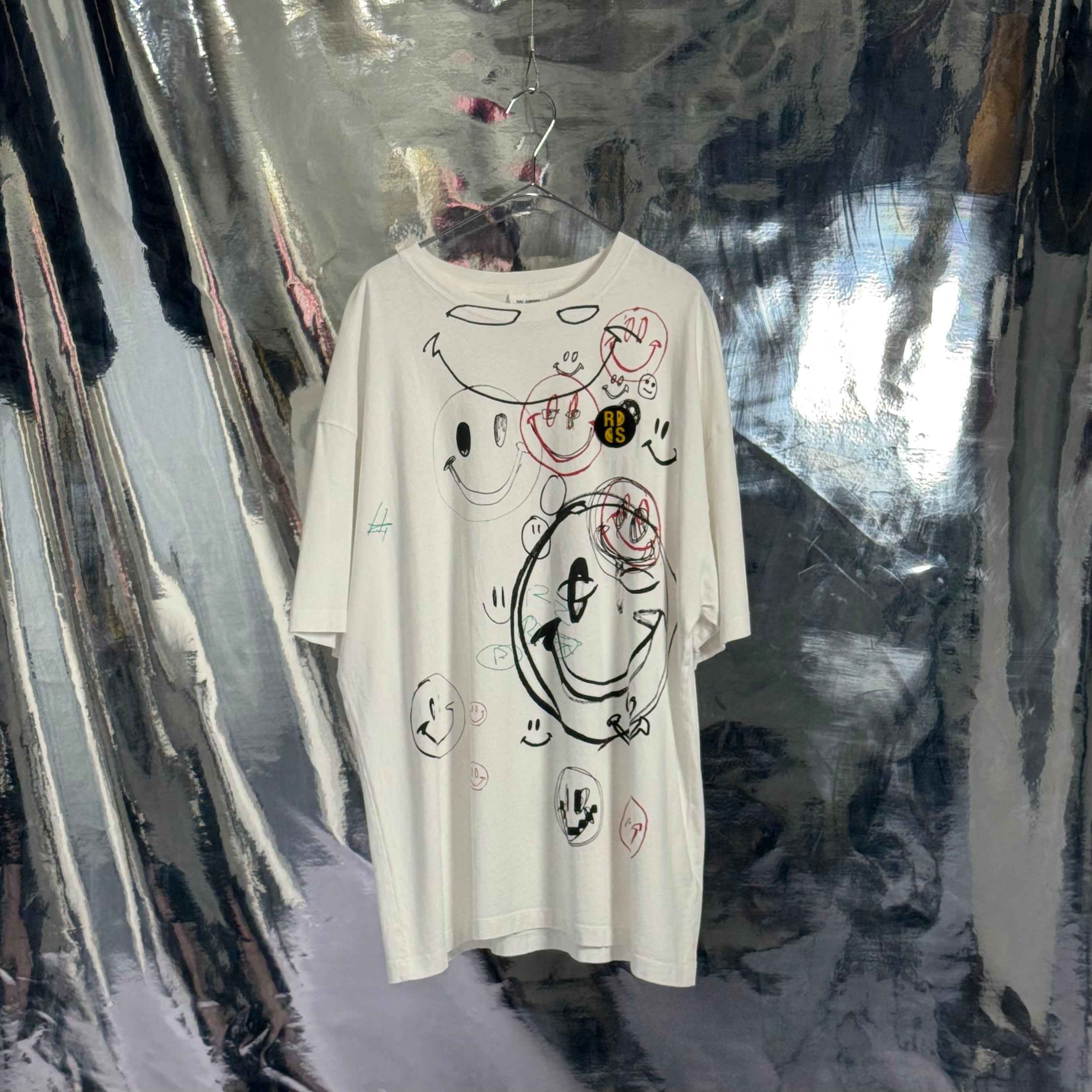 RAF SIMONS Tシャツ スマイリー コットン ホワイト ラフシモンズ