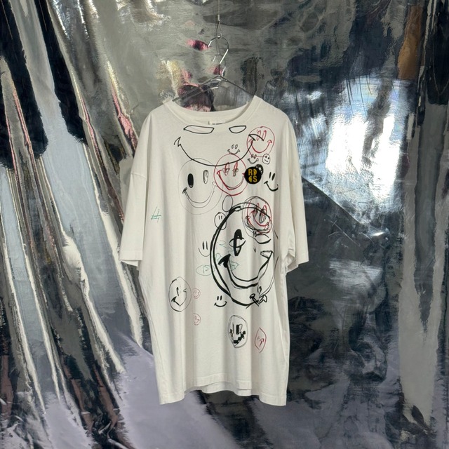RAF SIMONS Tシャツ スマイリー コットン ホワイト ラフシモンズ
